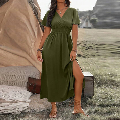 ALANA | Elegancka Maxi Sukienka z Pokryciem na Brzuch