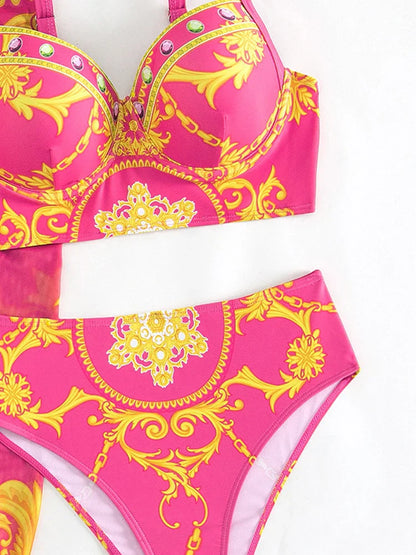 Esme™ - Bikini Bohemiczne Push-Up z Pasującym Pareo