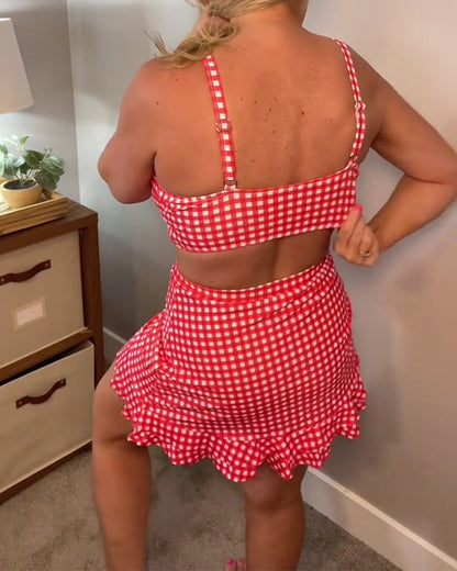 Estelle | Zestaw bikini na ramiączkach w kratkę