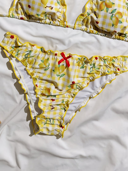 Dagnas | Bikini W Cytrynki Z Falbanką