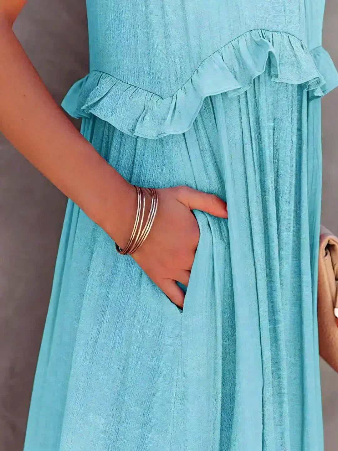 Sarah | Sukienka Maxi Halter z Falbanami (Prawie wyprzedana)