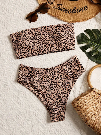 Bahamy™ | Bandeaubikini z Luksusowym Wzorem Zwierzęcym na Stylowe Letnie Dni