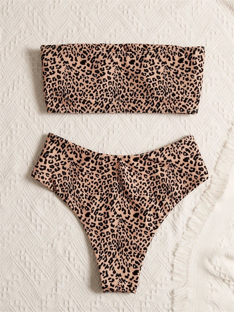 Bahamy™ | Bandeaubikini z Luksusowym Wzorem Zwierzęcym na Stylowe Letnie Dni