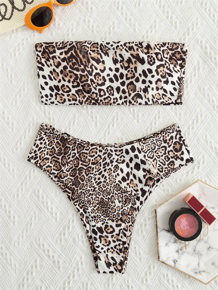Bahamy™ | Bandeaubikini z Luksusowym Wzorem Zwierzęcym na Stylowe Letnie Dni