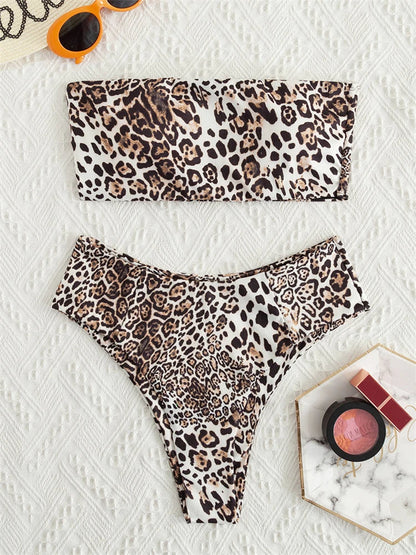 Bahamy™ | Bandeaubikini z Luksusowym Wzorem Zwierzęcym na Stylowe Letnie Dni