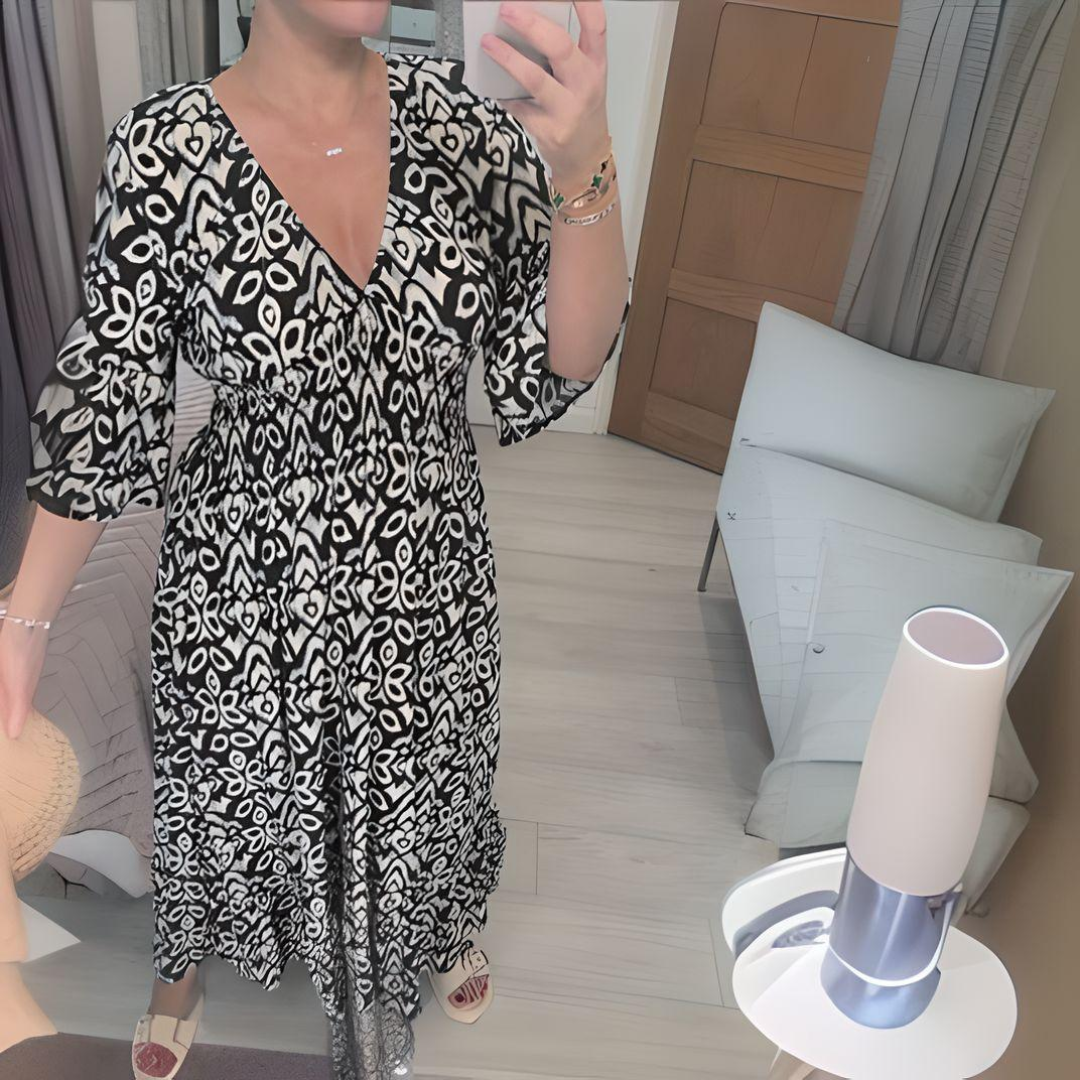 Victoria™ - Sukienka Boho z Wzorem