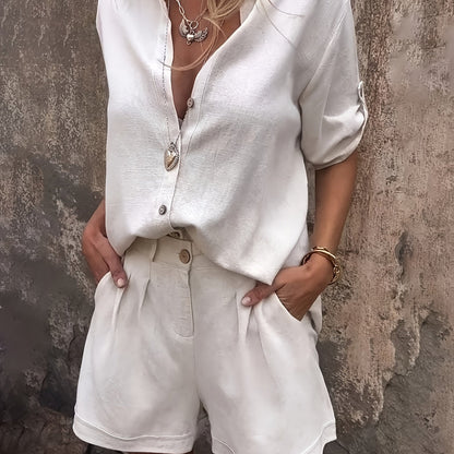 Valeria™ | Luźny Zestaw z Lnu