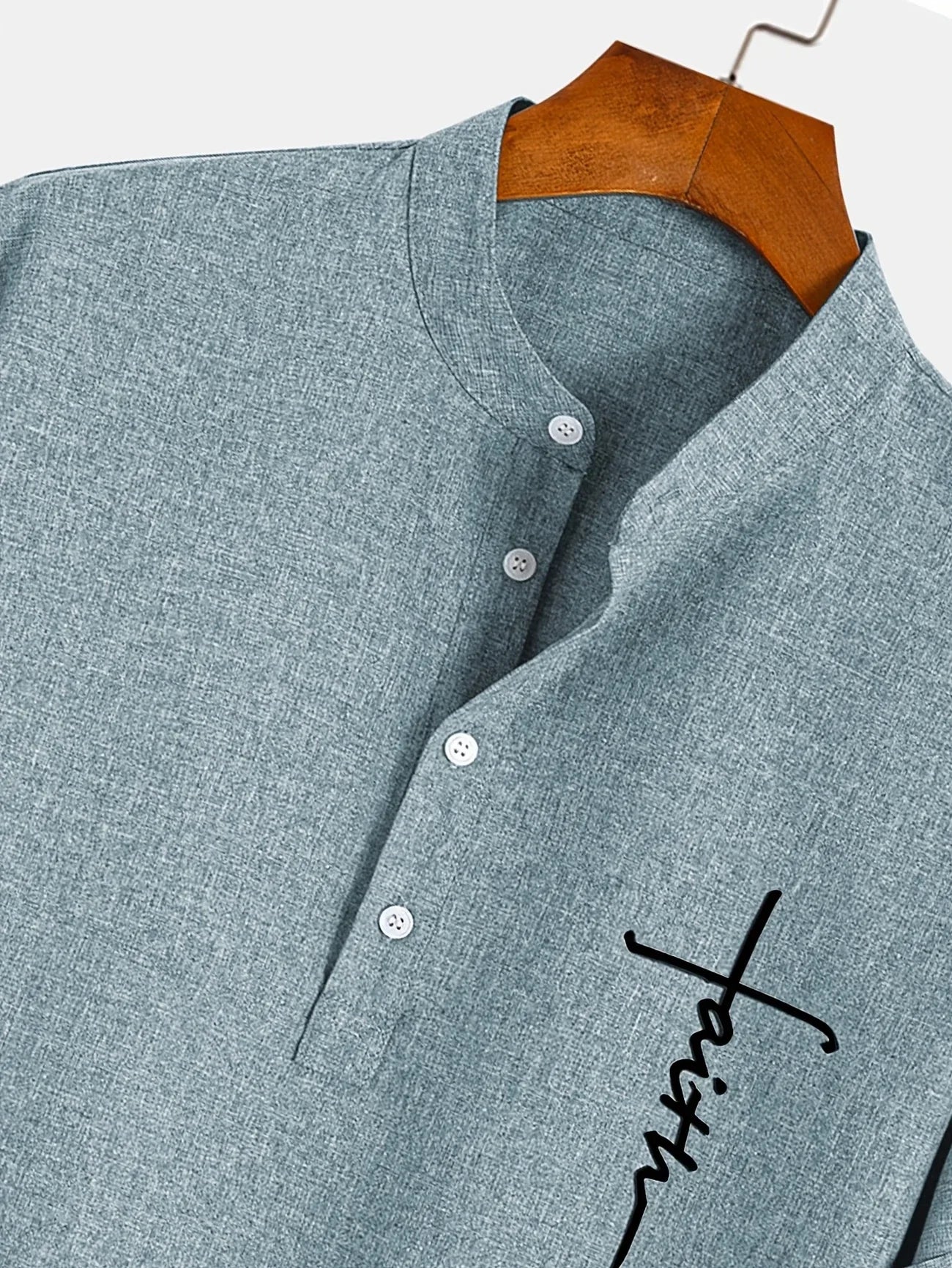 Elliott™ | Elegancka Koszula Krótki Rękaw z Stojącym Kołnierzem