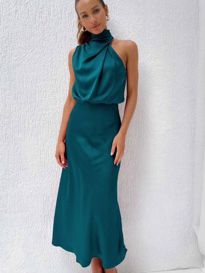 Różowa Elegancka Sukienka z Jedwabiu