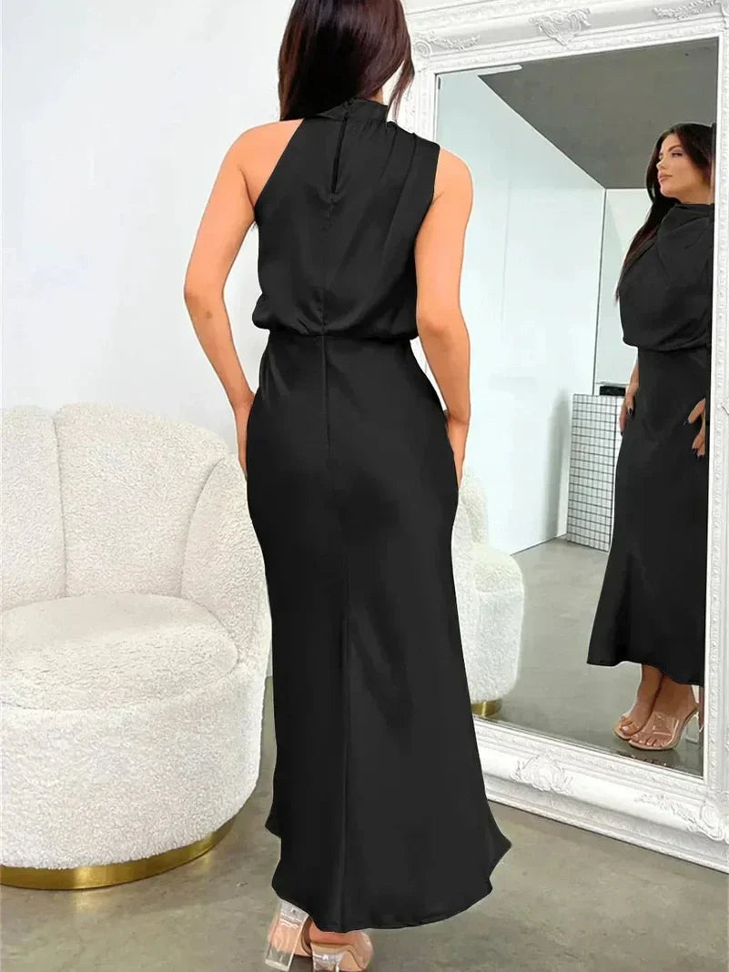 Różowa Elegancka Sukienka z Jedwabiu