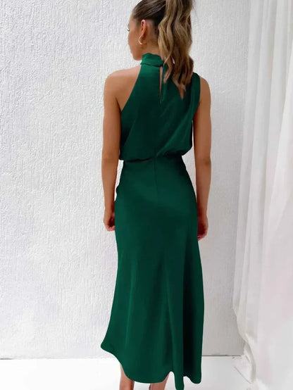 Różowa Elegancka Sukienka z Jedwabiu