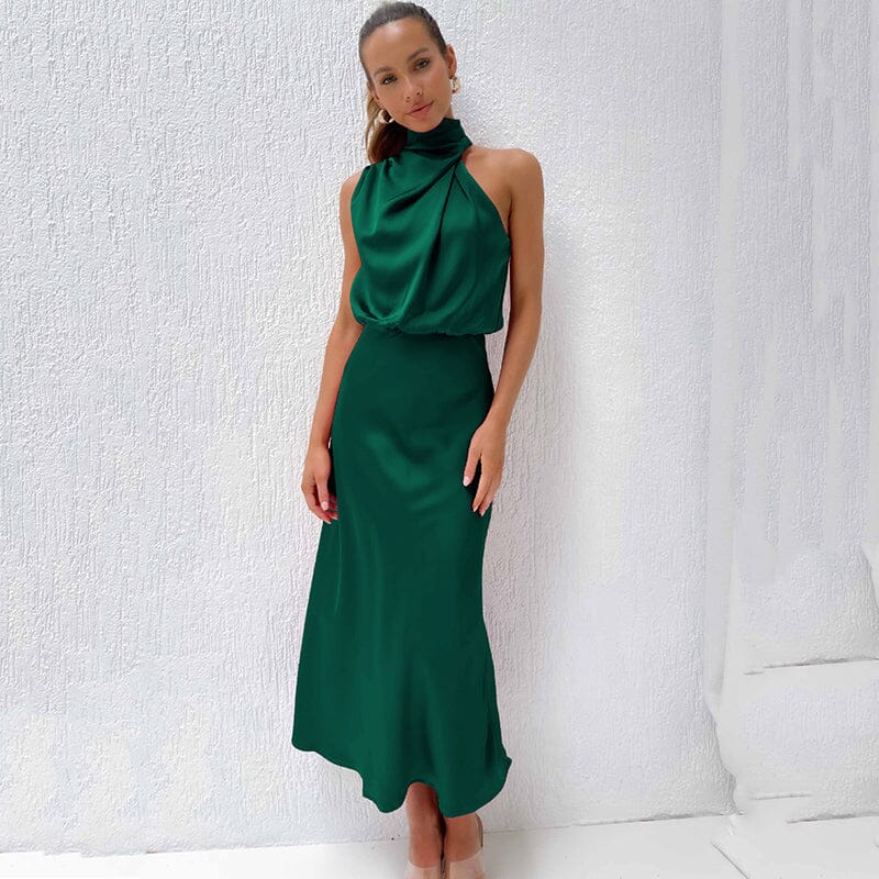 Różowa Elegancka Sukienka z Jedwabiu