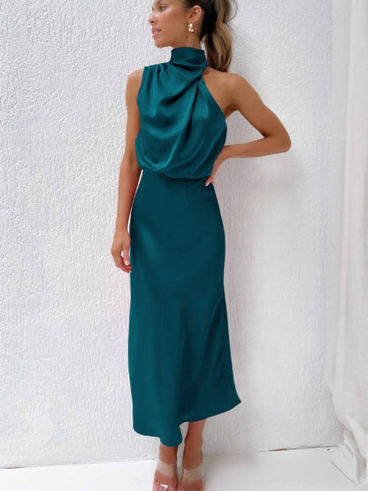 Różowa Elegancka Sukienka z Jedwabiu