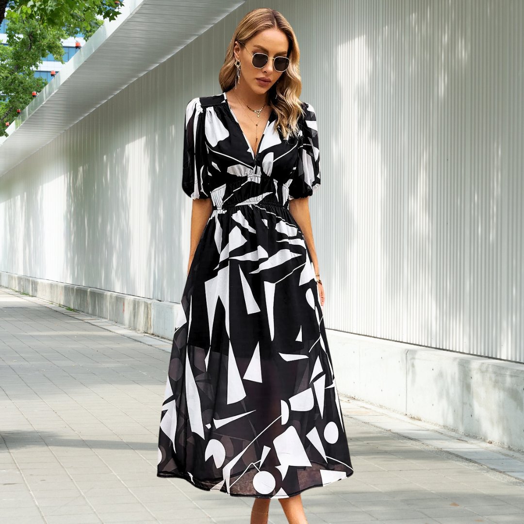 LILY | MIDI DRES Z ETERNE Z BUFIASTYMI RĘKAWAMI