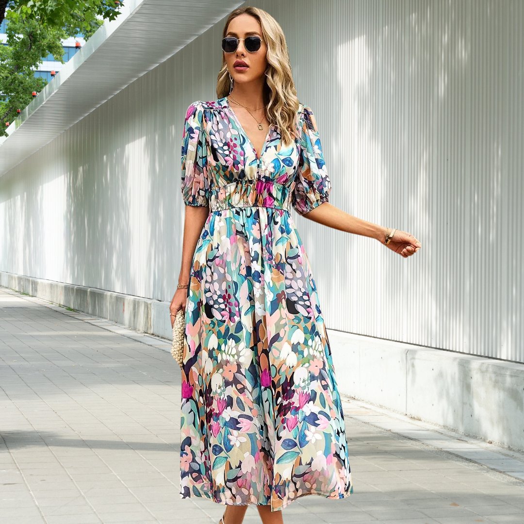 LILY | MIDI DRES Z ETERNE Z BUFIASTYMI RĘKAWAMI