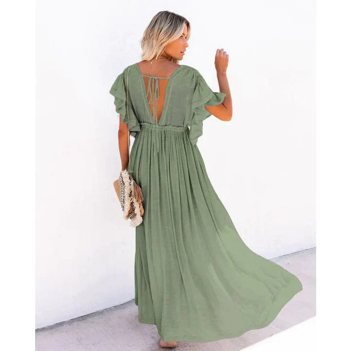 Wioletta™ - Maxi Zielona Sukienka Ibiza