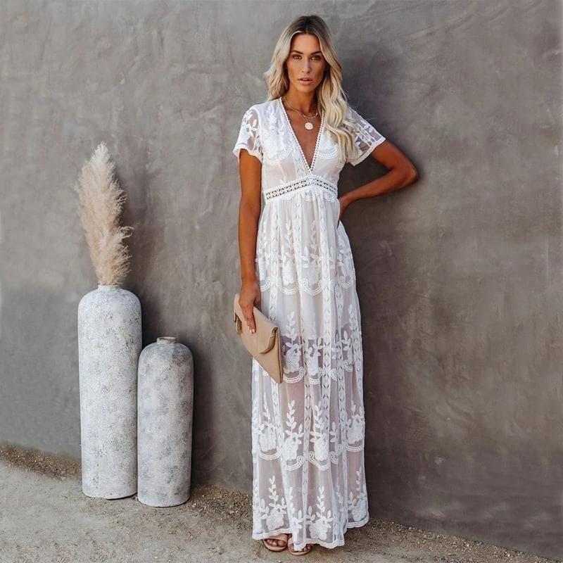 Aneta™ - Maxi Koronkowa Sukienka Ibiza