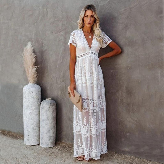 Aneta™ - Maxi Koronkowa Sukienka Ibiza