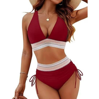 Maria™ | Zestaw bikini halter z retro paskiem